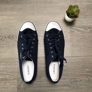 lacoste blue with white top sneaker shoes